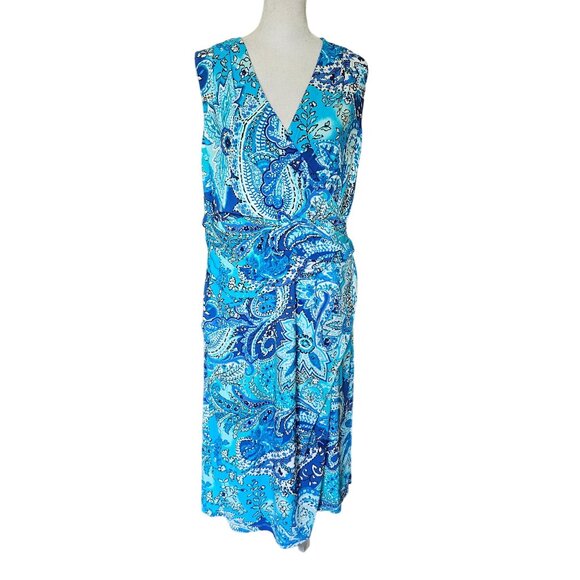 Lauren Dresses & Skirts - NWT Lauren by Ralph Lauren Blue Floral Dress size 14W